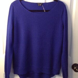 Theory Royal Blue "M" Cashmere Sweater Quiet Lux Classic Quality Chic Boho Pops